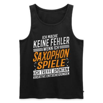 Saxophon Musiker Kreativer Saxophonspieler - Männer Premium Bio Tank Top - Schwarz - Vorne - Michal (187cm)