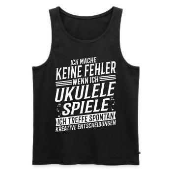 Ukulelespieler Musikinstrument Musik Ukulele - Männer Premium Bio Tank Top - Schwarz - Vorne - Michal (187cm)