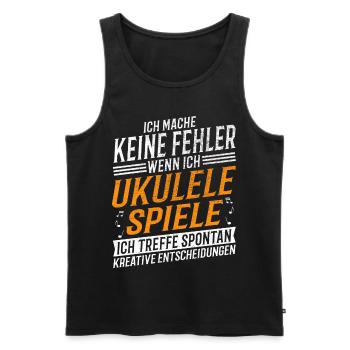 Ukulele Musiker Kreativer Ukulelespieler - Männer Premium Bio Tank Top - Schwarz - Vorne - Michal (187cm)