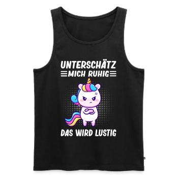 Lustiger Spruch Einhorn Motiv Statement Sarkasmus - Männer Premium Bio Tank Top - Schwarz - Vorne - Michal (187cm)