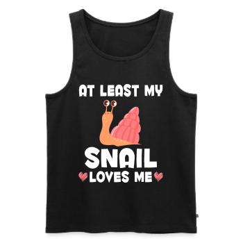 L’escargot m’aime les femmes Drôle - Débardeur bio Premium Homme - noir - Devant - Michal (187cm)