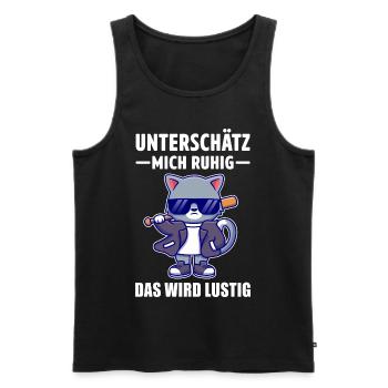 Sarkasmus Katzen Motiv Lustiger Spruch - Männer Premium Bio Tank Top - Schwarz - Vorne - Michal (187cm)
