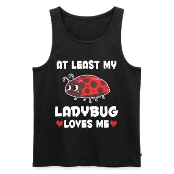 Ladybug loves me Women Funny ladybug - Men's Premium Organic Tank Top - black - Front - AI Model Male 178 light (178cm)