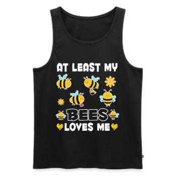 Les abeilles m’aiment les femmes drôles d’apiculteurs - Débardeur bio Premium Homme - noir - Devant - Michal (187cm)