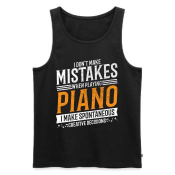 Lecteur de piano Musique Créatif Lecteur de piano - Débardeur bio Premium Homme - noir - Devant - AI Model Male 178 light (178cm)