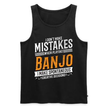 Banjo Music Lover Lecteur de Banjo Créatif - Débardeur bio Premium Homme - noir - Devant - Michal (187cm)