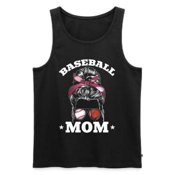 Mama Baseball Liebhaber Baseball Mama - Männer Premium Bio Tank Top - Schwarz - Vorne - Michal (187cm)