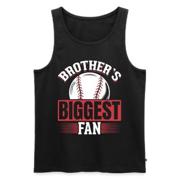 Kleine Schwester Baseball Bruder Fan - Männer Premium Bio Tank Top - Schwarz - Vorne - Michal (187cm)