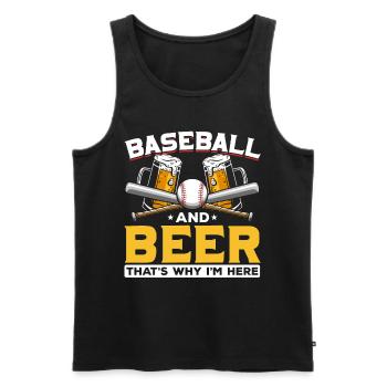 Baseball Bière Humour Hommes Baseball - Débardeur bio Premium Homme - noir - Devant - AI Model Male 178 light (178cm)