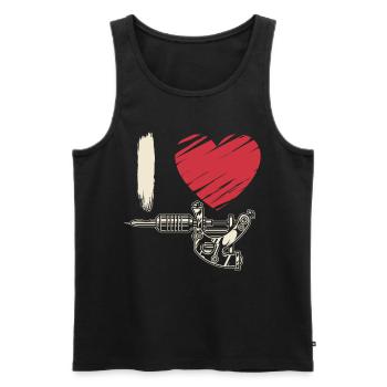 Tattoos Tattoo Artists Tattoo Artists Tattoo Artists - Men's Premium Organic Tank Top - black - Front - AI Model Male 178 light (178cm)