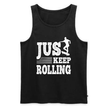 Skateboarder Just Keep Rolling Skateboard Cadeau - Débardeur bio Premium Homme - noir - Devant - AI Model Male 178 light (178cm)