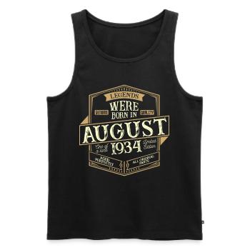August 1934 birthday man - Men's Premium Organic Tank Top - black - Front - Michal (187cm)