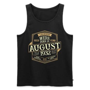 August 1932 birthday man - Men's Premium Organic Tank Top - black - Front - Michal (187cm)