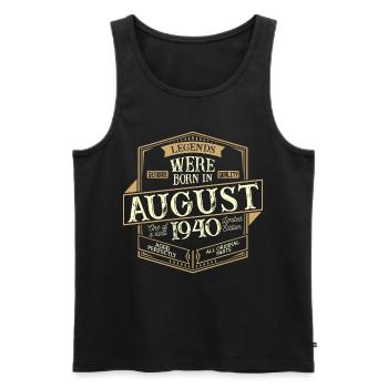 August 1940 birthday man - Men's Premium Organic Tank Top - black - Front - Michal (187cm)