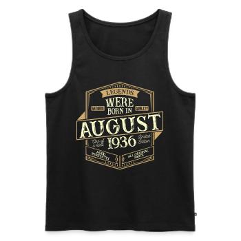 August 1936 Birthday man - Men's Premium Organic Tank Top - black - Front - Michal (187cm)