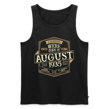 August 1935 birthday man - Men's Premium Organic Tank Top - black - Front - Michal (187cm)