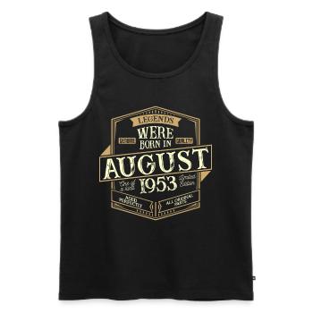 August 1953 birthday man - Men's Premium Organic Tank Top - black - Front - Michal (187cm)