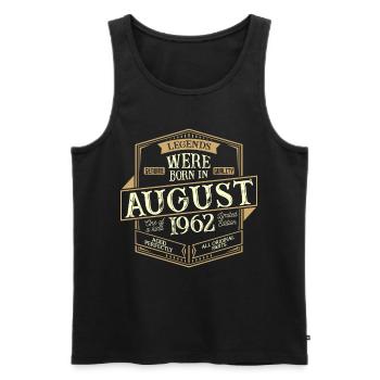 August 1962 birthday man - Men's Premium Organic Tank Top - black - Front - Michal (187cm)