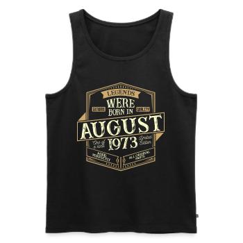 August 1973 Birthday Man - Men's Premium Organic Tank Top - black - Front - Michal (187cm)