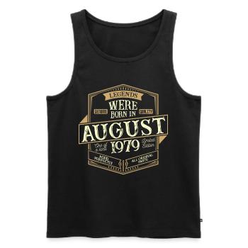 August 1979 Birthday Man - Men's Premium Organic Tank Top - black - Front - Michal (187cm)
