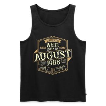 August 1988 Birthday Man - Men's Premium Organic Tank Top - black - Front - Michal (187cm)