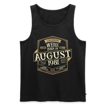 August 1981 Birthday Man - Men's Premium Organic Tank Top - black - Front - Michal (187cm)