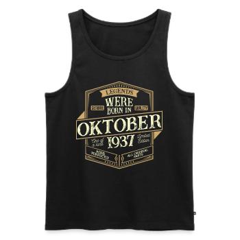 Oktober 1937 Geburtstag Mann - Männer Premium Bio Tank Top - Schwarz - Vorne - Michal (187cm)