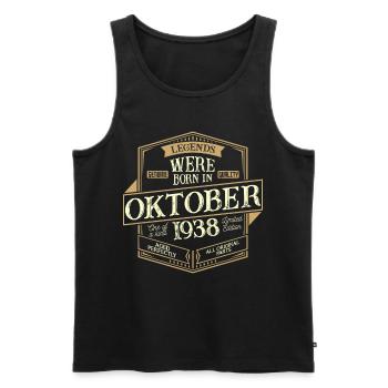 October 1938 Birthday man - Men's Premium Organic Tank Top - black - Front - Michal (187cm)