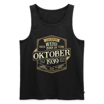 October 1939 birthday man - Men's Premium Organic Tank Top - black - Front - Michal (187cm)