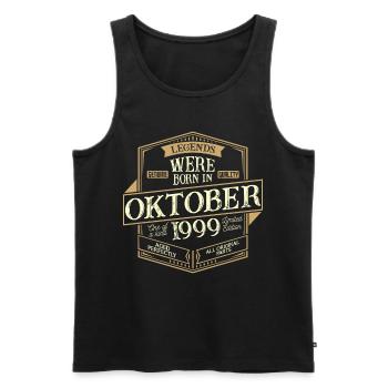 Homme d'anniversaire d'octobre 1999 - Débardeur bio Premium Homme - noir - Devant - AI Model Male 178 light (178cm)