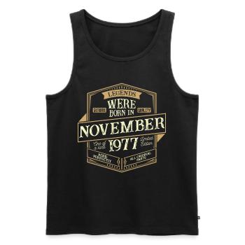 November 1977 Geburtstag Mann - Männer Premium Bio Tank Top - Schwarz - Vorne - Michal (187cm)