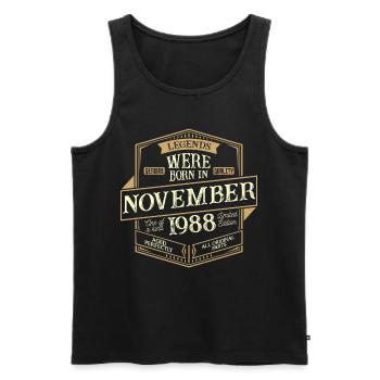 Novembre 1988 Anniversaire Homme - Débardeur bio Premium Homme - noir - Devant - Michal (187cm)