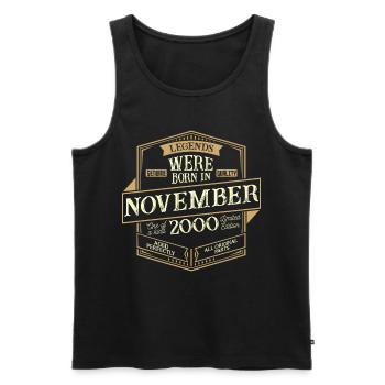 Novembre 2000 Anniversaire Homme - Débardeur bio Premium Homme - noir - Devant - Michal (187cm)