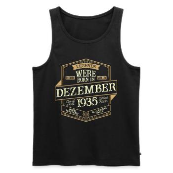 Décembre 1935 Anniversaire homme - Débardeur bio Premium Homme - noir - Devant - Michal (187cm)