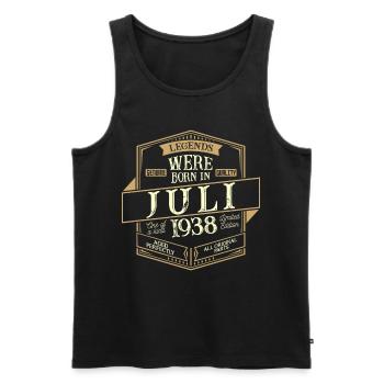 Juillet 1938 Anniversaire homme - Débardeur bio Premium Homme - noir - Devant - Michal (187cm)