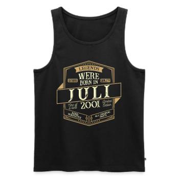 Juillet 2001 Anniversaire Homme - Débardeur bio Premium Homme - noir - Devant - Michal (187cm)