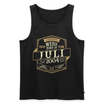 Juillet 2004 Anniversaire Homme - Débardeur bio Premium Homme - noir - Devant - Michal (187cm)