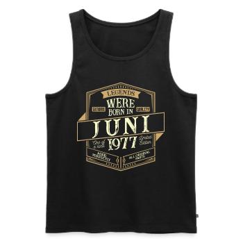 Juni 1977 Geburtstag Mann - Männer Premium Bio Tank Top - Schwarz - Vorne - Michal (187cm)