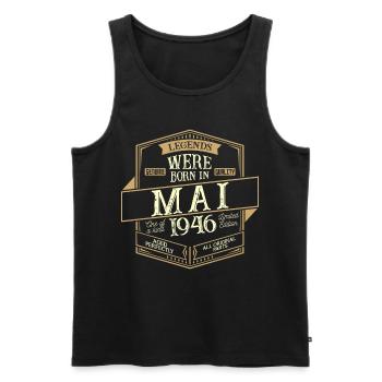 Mai 1946 Anniversaire Homme - Débardeur bio Premium Homme - noir - Devant - Michal (187cm)