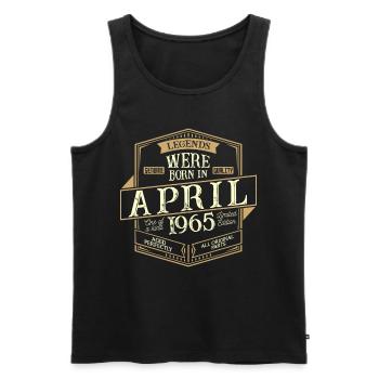 April 1965 Geburtstag Mann - Männer Premium Bio Tank Top - Schwarz - Vorne - Michal (187cm)