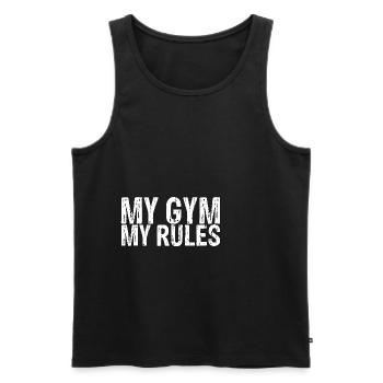 My Gym, My Rules 4 - Men's Premium Organic Tank Top - black - Front - Michal (187cm)