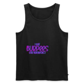 I Eat Burpees For Breakfast 4 - Men's Premium Organic Tank Top - black - Front - AI Model Male 178 light (178cm)