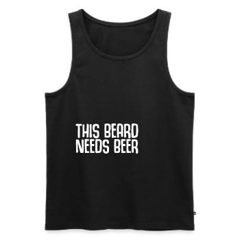 Cette barbe a besoin de bière 2 - Débardeur bio Premium Homme - noir - Devant - AI Model Male 178 light (178cm)