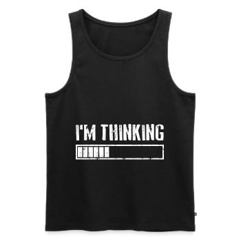 I'M THINKING Loading Gaming Computer Humor - Männer Premium Bio Tank Top - Schwarz - Vorne - AI Model Male 178 light (178cm)