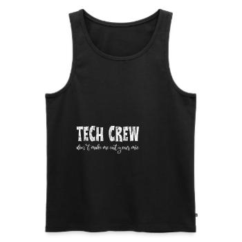 Tech Crew, Don't Make Me Cut Your Mic 3 - Men's Premium Organic Tank Top - black - Front - AI Model Male 178 light (178cm)