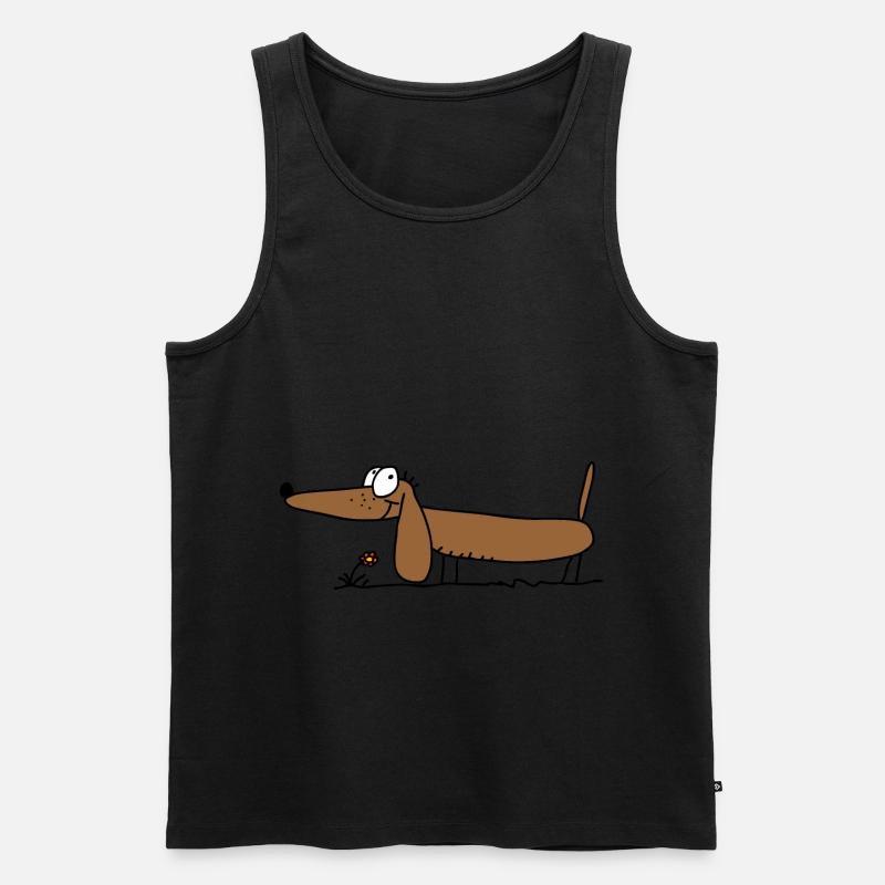 Dackel lustig - Männer Premium Bio Tank Top - Schwarz