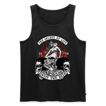 Chopper Moto Motocycliste Cadeau Biker - Débardeur bio Premium Homme - noir - Devant - Michal (187cm)