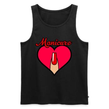 Manicure nails fingernails heart love - Men's Premium Organic Tank Top - black - Front - Michal (187cm)