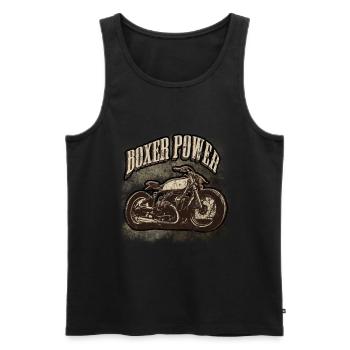 Moto Boxer Motor Power Biker Old School Bike - Débardeur bio Premium Homme - noir - Devant - AI Model Male 178 light (178cm)