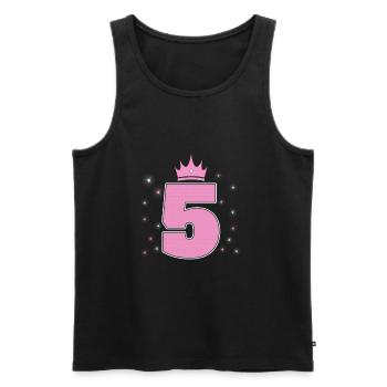 Geburtstag 5 Jahre Mädchen mit Krone in Rosa - Männer Premium Bio Tank Top - Schwarz - Vorne - Michal (187cm)